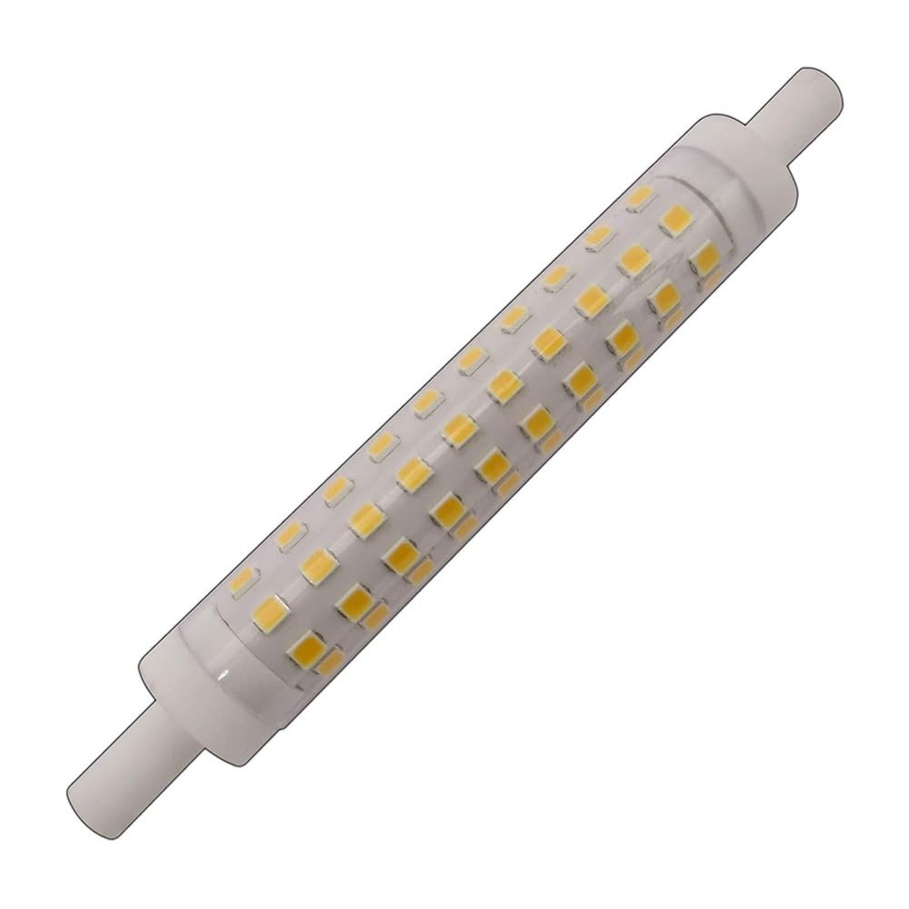 YSJX lighting, Paquete de 10 bombillas LED R7s AC220V 10W 80LED-2835SMD cerámica 118mm iluminación de 360 ​​grados Bombillas para el hogar(Cold white)