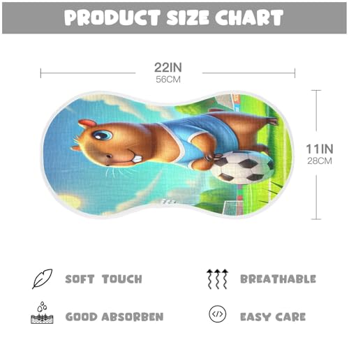 Capybara Soccer Baby Burp Cloths Muslin Soft Burp Cloth Rags Cotton Burp Clothes Absorbent for Unisex Boy Newborn Girl 1 Pack 22x11 Inches2