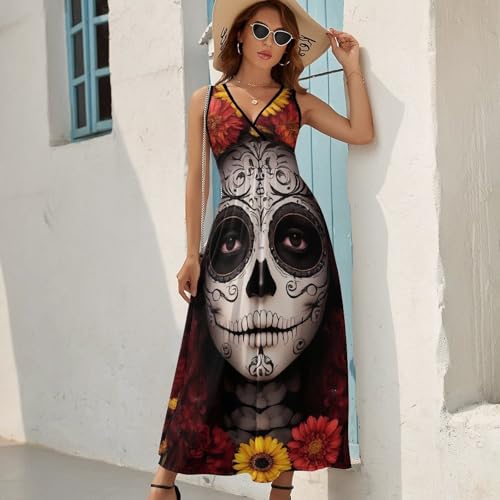 Supdreamc Women Girls Casual Flowy Long Dress for Party Holiday Beach2