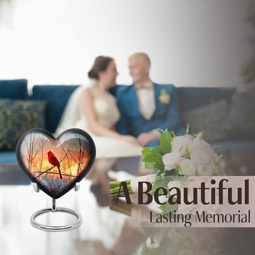 Image of Cardinal Bird Urn - Keepsake Urn for Human Ashes Adult Female Mom - Burial Urns - Small Funeral Urns for Human Ashes Adult Women - 3 Inch