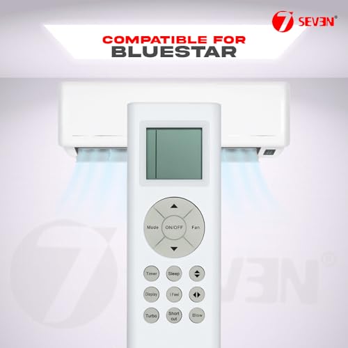 Image of 7SEVEN Compatible with Blue Star AC Remote RG66A1 /BGEF RG66Y /BGEF Model 201B Fit for Split & Window 1 | 1.5 | 2 Ton Air Conditioner, Match Remote Keys Exactly to Replicate Genuine Remote Function
