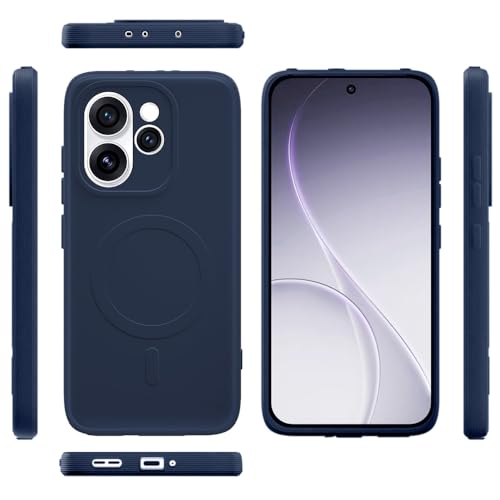 Image of Back Cover | MagFit Ring Design (Non-Magnetic) | Shockproof Case | Anti-Slip Grip | Raised Camera Edges | Slim Protective Case for Oppo Reno15 Pro 5G / 15 Pro Mini 5G (Steel Blue)