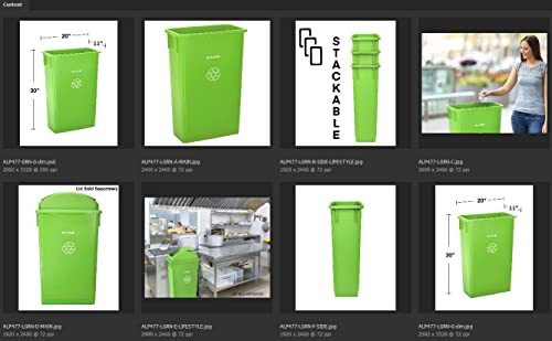 Image of Alpine Slim Trash /Recycling Receptacle (Lime Green)
