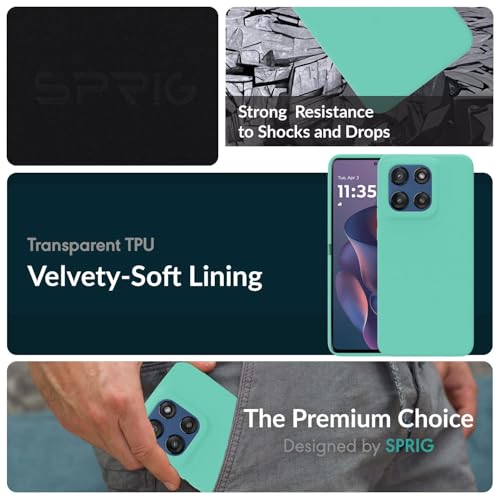 Image of SPRIG Compatible with Moto Edge 60 Stylus Premium SilkTone Back Cover Drop Tested Shock Proof Mobile Case for Men, Women, Boys and Girls with Camera Protection (Turquoise Blue)