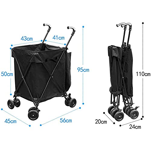 Einkaufswagen, robuster Marktwagen, Einkaufstrolley, Bollerwagen mit 8 Rollen, wasserabweisender Transportwagen mit… – Bild 4