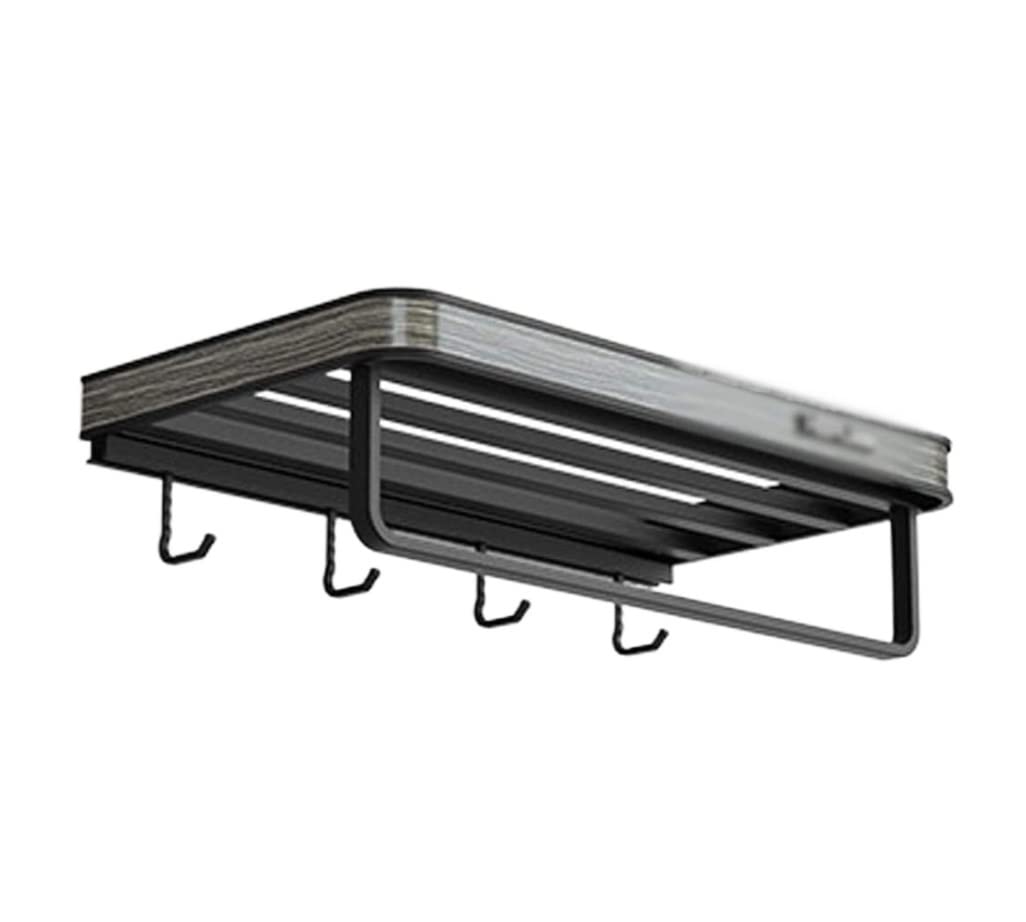 towel rail， Space Aluminum Towel Rack For Bathroom Wall Mounted, With Adjustable Hooks And Bar Punch-Free