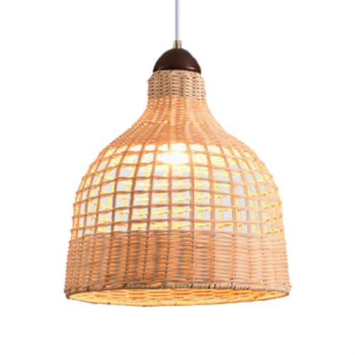 Lustre en rotin style bohème et suspension en bambou tressé main