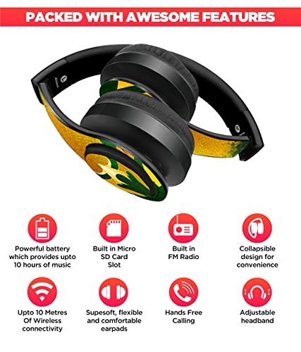 Image of Macmerise Suit up Aquaman On-Ear Bluetooth Headphone with Upto 10 Hours Playback, FM Radio, SD Card, Soft Padded Ear Cushions and Passive Noise Isolation | Decibel Wireless Headphone