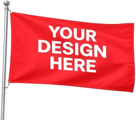 TriOnz Customized Dark Red Flag 2x3 ft | Fabric | Indoor & Outdoor Use | Custom Logo, Text or Design Printing | Ideal for School, Office & Business Events | Pack of 1