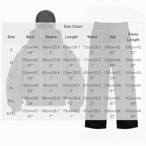 Mens Sweat Suits 2 Piece Set Zip Hoodie Wide Leg Pants Streetwear Lounge - image 2