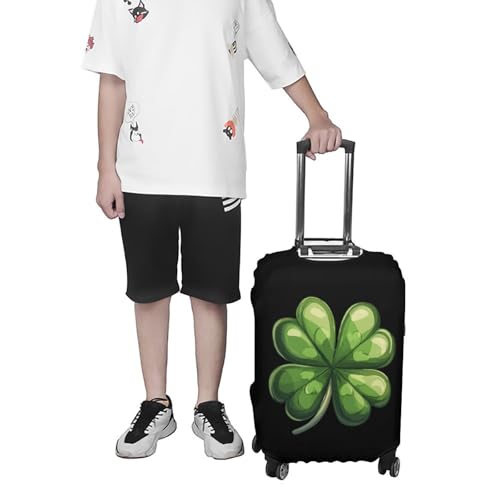 St. Patrick's Day Shamrock Clover Luggage Cover Cute Travel Suitcase Cover Protective Cover for Women Men M 7