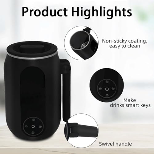 Electric Automatic Milk Frother & Hot Chocolate Maker - 250ml, 500W with Non-Stick & Anti-Overflow - Quick Milk Warmer Foamer for Coffee and Lattes - Image 4