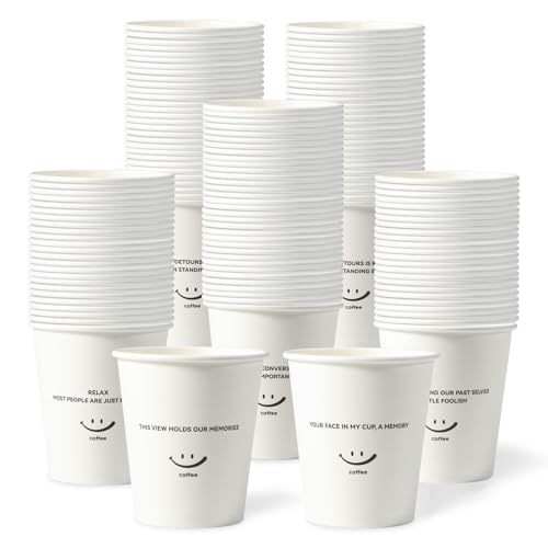 YANGRUI 12oz Inspirational Paper Coffee Cups for Hot & Cold Drink 300 Pack