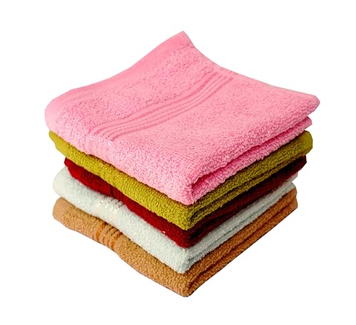 Image of Space Fly 500 GSM Cotton Fresh Loom Face Towel for Women | Towel Hanky for Men | Baby face Towels Newborn | Soft Hand Napkins for Women | Napkins for Hand Towel Small | Face Towel Set of 10