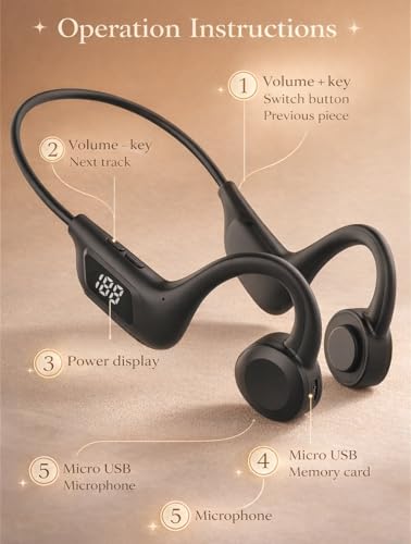 Image of Earflow Air Conduction Headphones, V5.3 Bluetooth Earphones with IPX6 Sweat & Splash Resistance, Open Ear Headset for Ear Health & Comfort, Ideal for Sports, Running, Climbing, Cycling