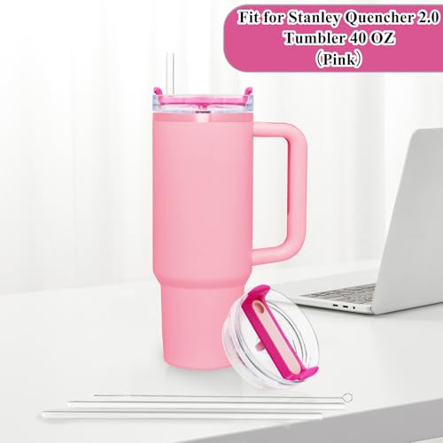 Couvercle pour Stanley 1200 ml idéal au bureau ou sport avec paille rose