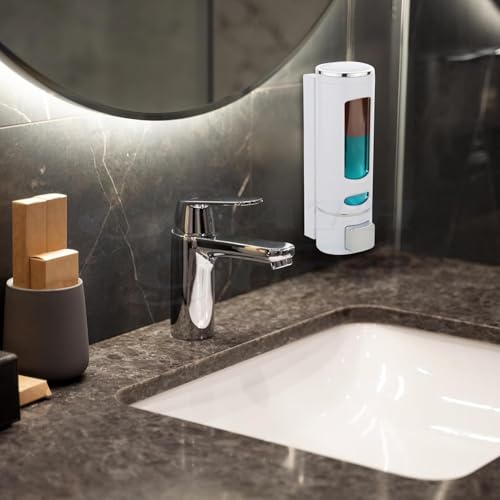 Image of b2 ABS Plastic Soap Dispenser for Bathroom Wall Mounted Shampoo Conditioner Hand Wash Gel Dispenser Liquid Soap Sanitizer Dispenser for Basin Kitchen Sink 400Ml (Modal - 2 (Pack of - 2))