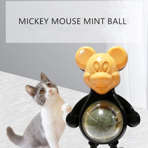 Image of cature Care by Nature Toys Mint Ball Swirl Cat Ball Catnip Cat Candy 2-In-1 Mickey Mouse Interactive Cat&Kitten Toy (Style 22)