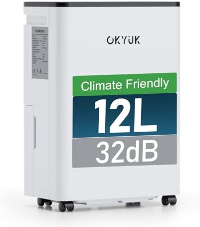 Deshumidificador 12L con Indicador Digital de Humedad,Deshumificadores de humedad Deshumidificador para Hogar hasta 40m² con Apagado Automático, Ideal...