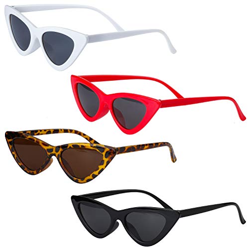 Haichen Retro Vintage Narrow Cateye Gafas de sol para mujeres Gafas de influencia Gafas de montura de plástico (A) Cover