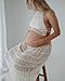 Maternity 2 Piece Maxi Skirt Sets Summer Backless Halter Tank Crop Top Long Skirt Going Out Photoshoot Beach Outfits (White, S)