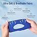 Reusable CPAP Mask Liners Compatible with ResMed AirFit F20 & Full Face Masks - Soft Polar Fleece Covers with Heart-Shaped Cutout - Reduces Air Leaks Red Marks - Washable & Elastic Fit (4 Pack Blue L)