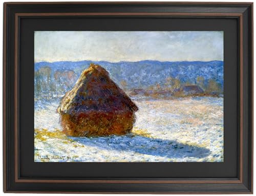 Grainstack In The Morning, Snow Effect by Claude Monet. Handmade