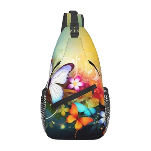 Bolso cruzado deportivo con mariposa negro miniatura 1