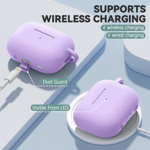 Image of Ljusmicker for AirPods Pro 3 Case 2025 with Cleaner Kit,Soft Silicone Protective Cover for Apple AirPods Pro 3rd Generation Cases for Women Men,for AirPod Pro 3 Cover with Keychain-Magnetic Purple