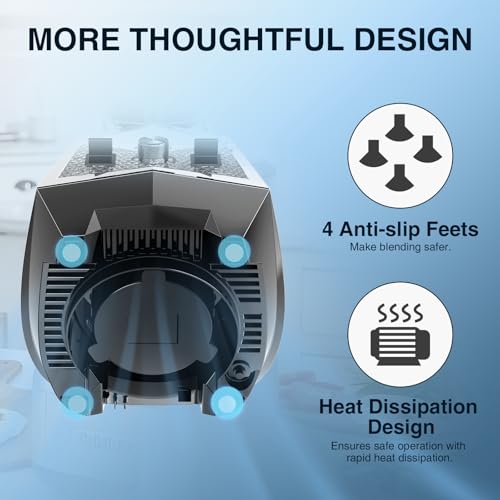 FIMEI Blender Smoothie 1500W, Blender Mixeur avec pichet 2L sans BPA, mixeur haute vitesse, Mixeur Smoothie Pour Glace Pilée, Shakes, Glace Pilée, Smoothie Fruit Surgeles – Image 6