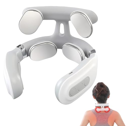 Elektrisches Nackenmassagegerät mit Impulsen, 6 Massage- & Heizmodi, 16 einstellbare Kraftstufen, tragbare Nackenmassage, zur Linderung von Nackenschmerzen und Schultersteifheit (1 Stück)