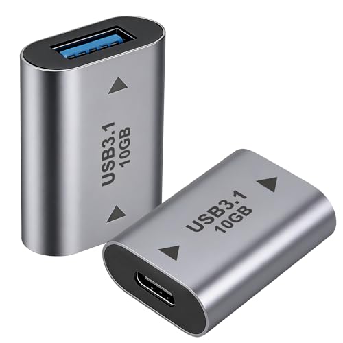 Leikedun 2 St&uuml;ck USB C Buchse auf USB 3.1 A Buchse Adapter, 10Gbps Daten, US-B 3.1 A auf US-B Typ C OTG Adapter, Unterst&uuml;tzt Video und Audio f&uuml;r MacBook, iPhone, Hubs