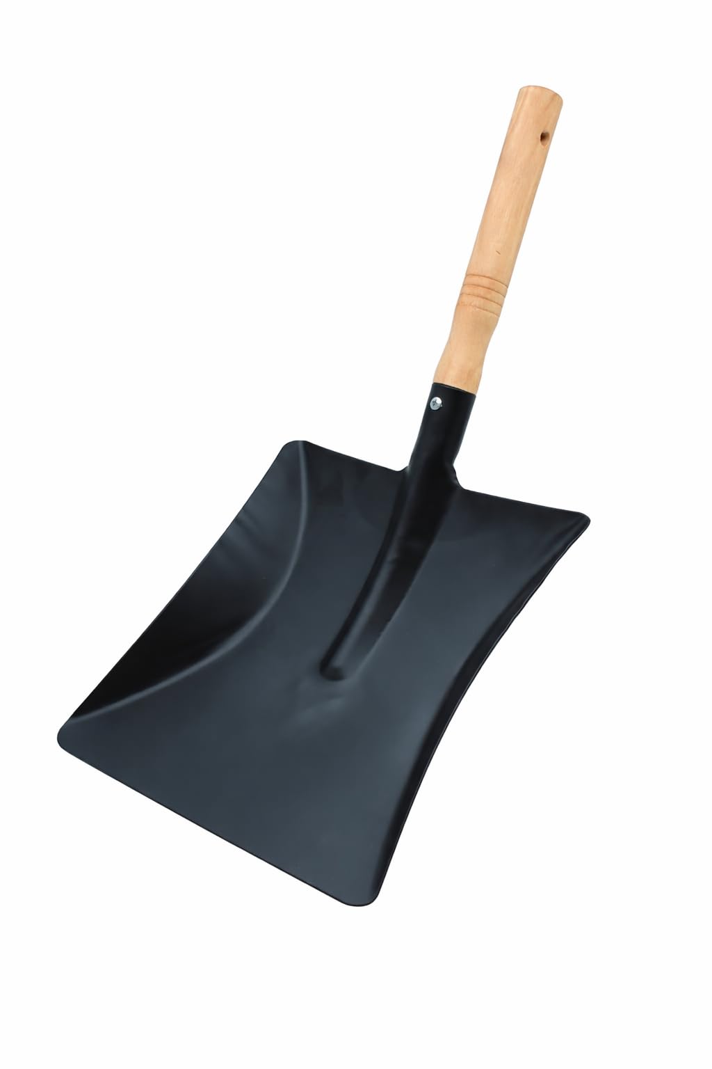 SWL Metal Dust Pan with Wooden Handle | Heavy Duty Steel Dustpan for Ash, Coal & Household Cleaning | Wide Mouth Handheld Dust Pan for Fireplace, Stove & Home Use
