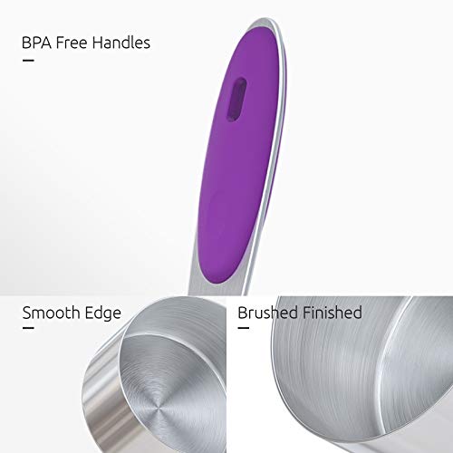 Image of U-Taste 10 Piece Measuring Cups and Spoons Set in 18 /8 Stainless Steel (Purple)