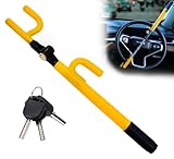 Ultra Secure Car Steering Wheel Lock, No Scratch Dual Locking Hooks, Anti Theft Car Device Wheel Locks for Cars with Adjustable Size, Strong Metal Bars, Anti-Pick Car Lock (Y Shape)