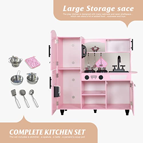 Taohfe CT-PK0002 Play Kitchen, Pink Kids Kitchen Set thumb #2