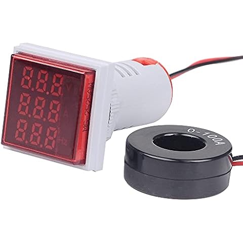 Square LED digital display AC voltage, current and frequency three-display indicator light (red) Cover