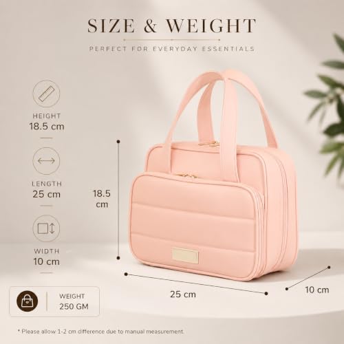 Image of WEMOL Large Opening Cosmetic Travel Bag for Women (Blush Pink Big)
