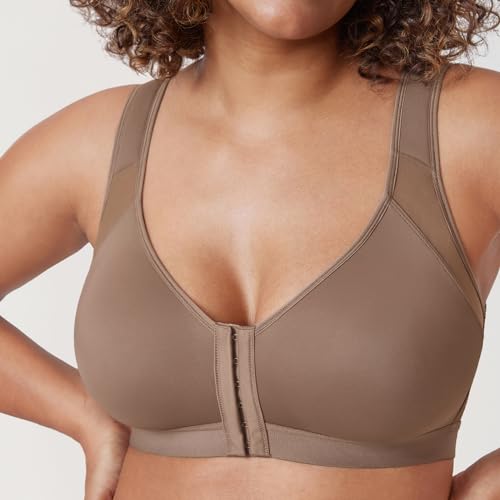 Image of DELIMIRA Women's Front Closure Posture Wireless Bras | Double Layer, Back Support, Full Coverage