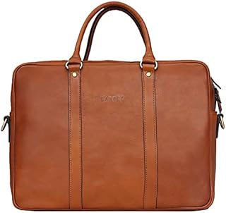 Banuce Full Grain Italian Leather Briefcase for Men Attache Case 14 Inch Laptop Business Bags Work Bag
