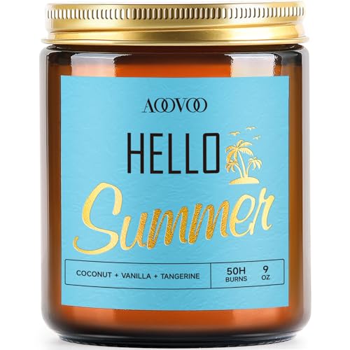 Image of AOOVOO Hello Summer Candles - 9 oz Scented Candles, Aromatherapy Candle, Soy Candle for Home Scented