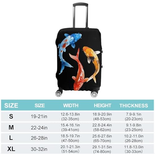 Japanese Fish Funny Luggage Cover Suitcase Protector Washable Travel Baggage Covers Fit 19-32 Inch2