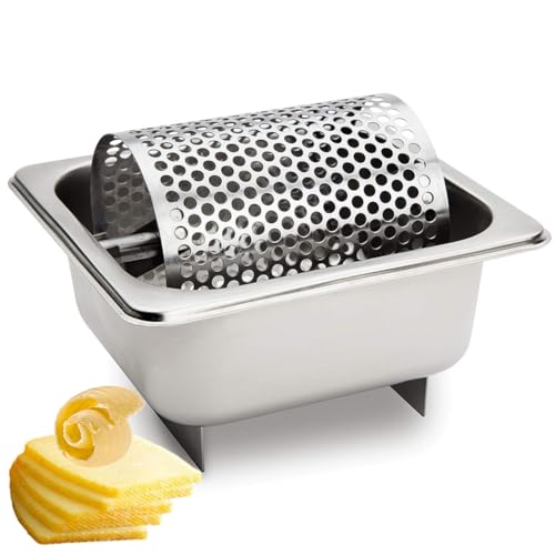 QUTBAG Butter Roller, 304 Stainless Steel Butter Dispenser, Perforated Roller Design Holds 36 Ounces, Removable Cheese Spreader for Seafood Corn Butter Outdoor Picnics