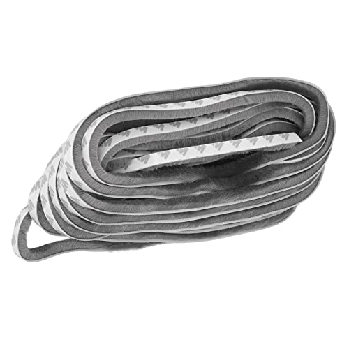 Yosoo Health Gear Bande d'étanchéité Auto-adhésive en Polypropylène avec Brosse Douce pour Interstices de Portes et Fenêtres, Insonorisation Grise, Coupe-vent, Anti-poussière pour Portes (9x9mm)