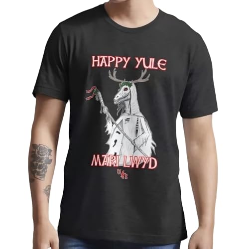 drdSED66DD Mari Lwyd Happy Yule Dark Witchcraft T-Shirt Black M