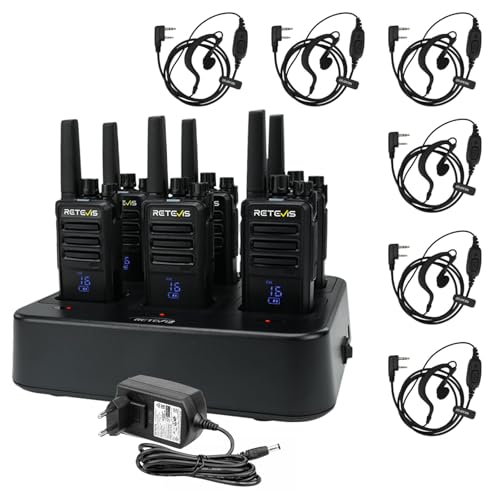 Retevis RT668H Walkie Talkie con Cargador de 6 Vías, Walkies con Pantalla,Walkie Talkie Profesional PMR 446 Licencia, Tipo C, Robusto con Auricular para la Hospitalidad, Comercial (6 Piezas, Negro) Retevis RT668H Walkie Talkie con Cargador de 6 Vías, Walkies con Pantalla,Walkie Talkie Profesional PMR 446 Licencia, Tipo C, Robusto con Auricular para la Hospitalidad, Comercial (6 Piezas, Negro)