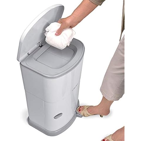 Collections ETC Akord Slim Incontinence Disposal System with Odor Lock, Discrete Style, White, 20in H X 11in W X 9.5in D Cover