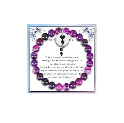 Fullrainbow Gifts for Depression Semicolon Bracelet Mental Health Gifts Suicide Awareness Bracelets Suicide Prevention Bracelet