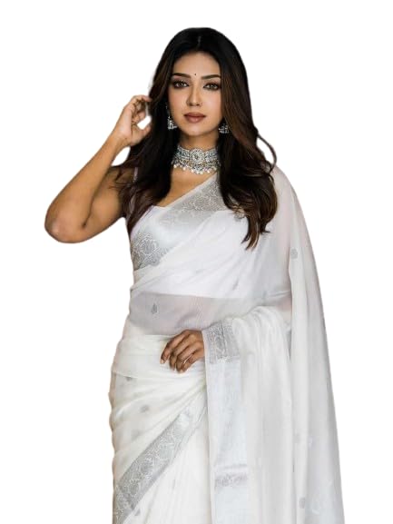 Image of Flosive Women's Cotton Saree With Blouse Piece