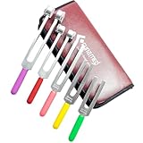 New- Medical Grade Aluminum Alloy Neurological Tuning Fork Set (128Hz–2048Hz) –Color Coded Handle- Non-Magnetic Sensory Activator for Therapy, Healing & Diagnostic Use – 5-Piece Set